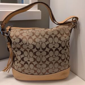 ❤️ Vintage Y2K Coach #9349 Soho Slim Signature Monogram Logo Jacquard Hobo Bag